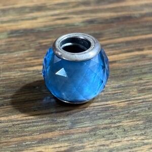 Pandora Moments Faceted Blue Murano Glass Charm 925 ALE